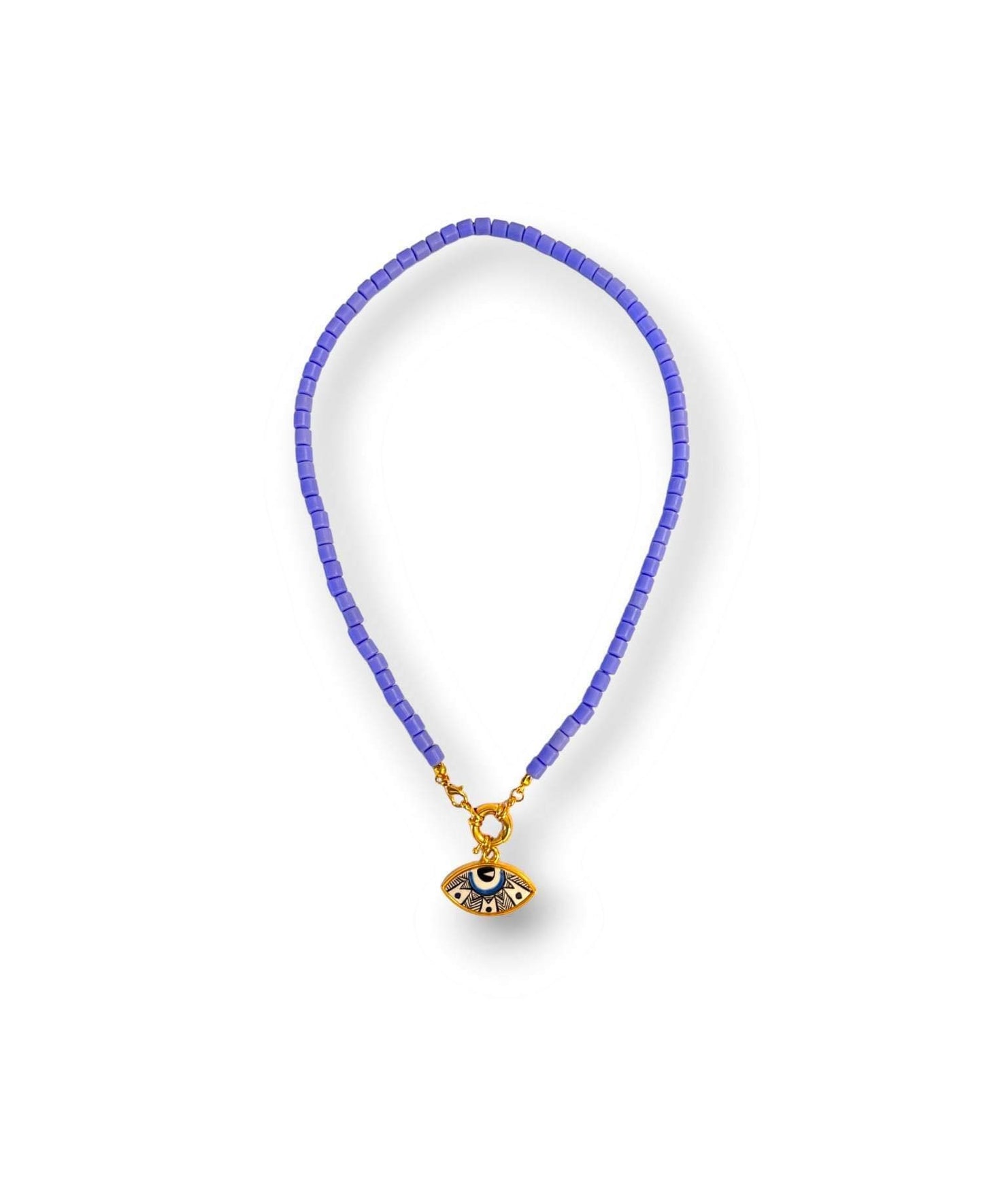Blue Beads With Blue Eye Necklace