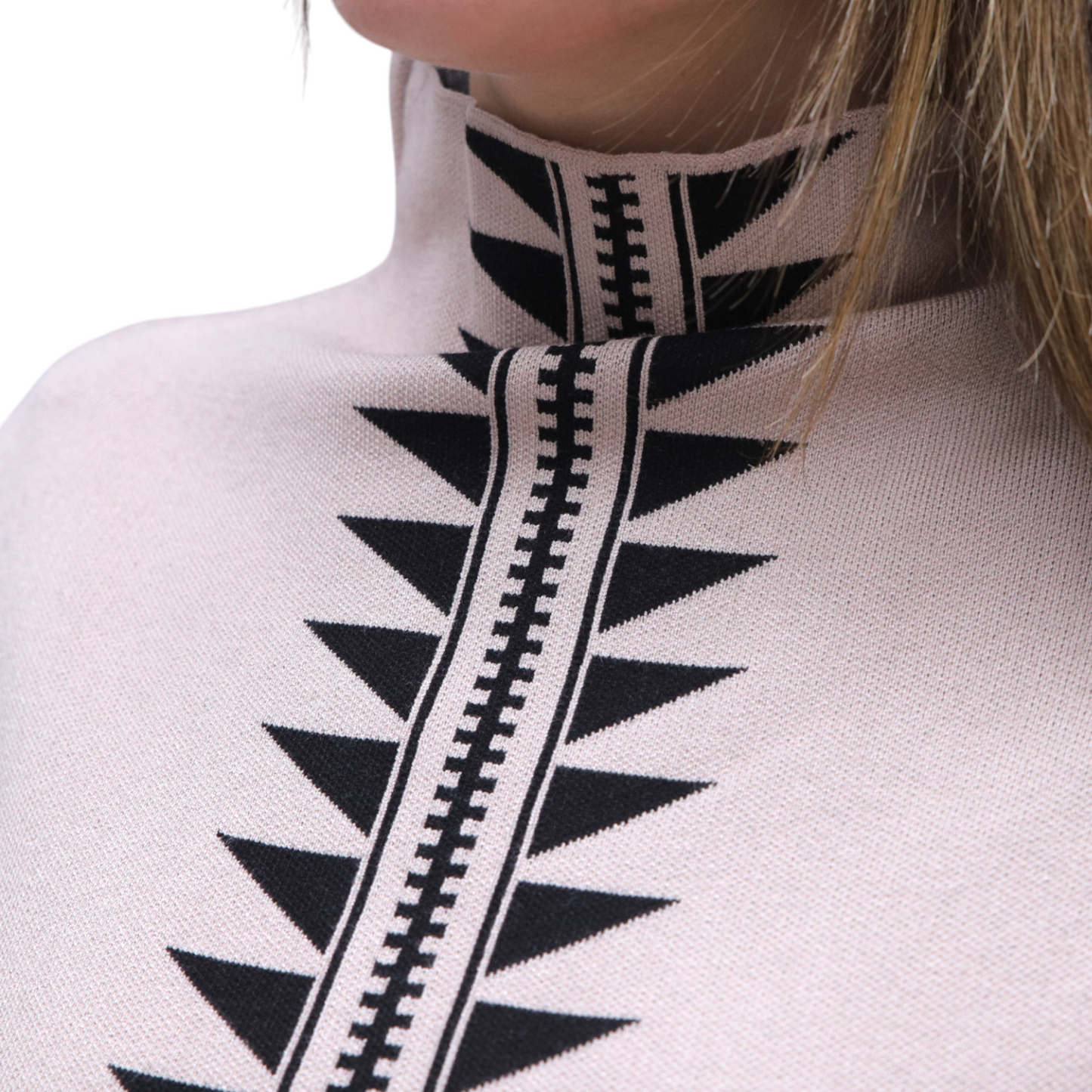 Beige High Neck Top