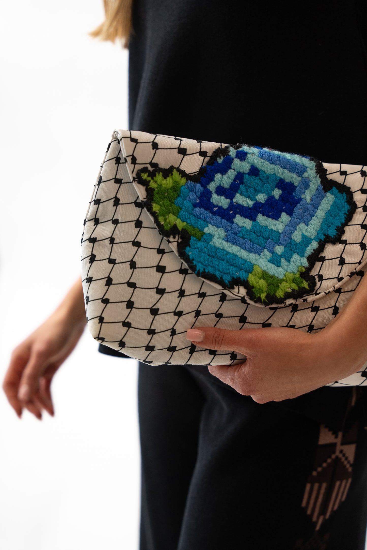 Flower Keffiyeh Clutch