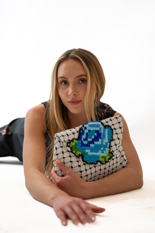Flower Keffiyeh Clutch