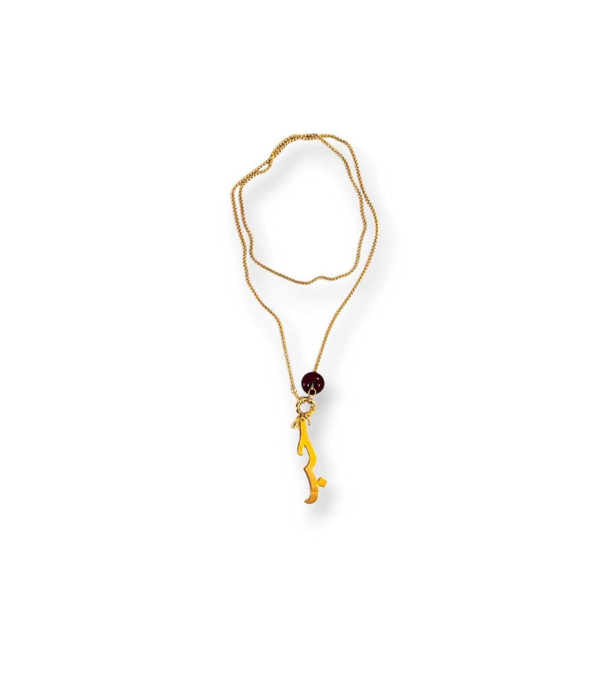 "Love" Gold Plated Long Necklace