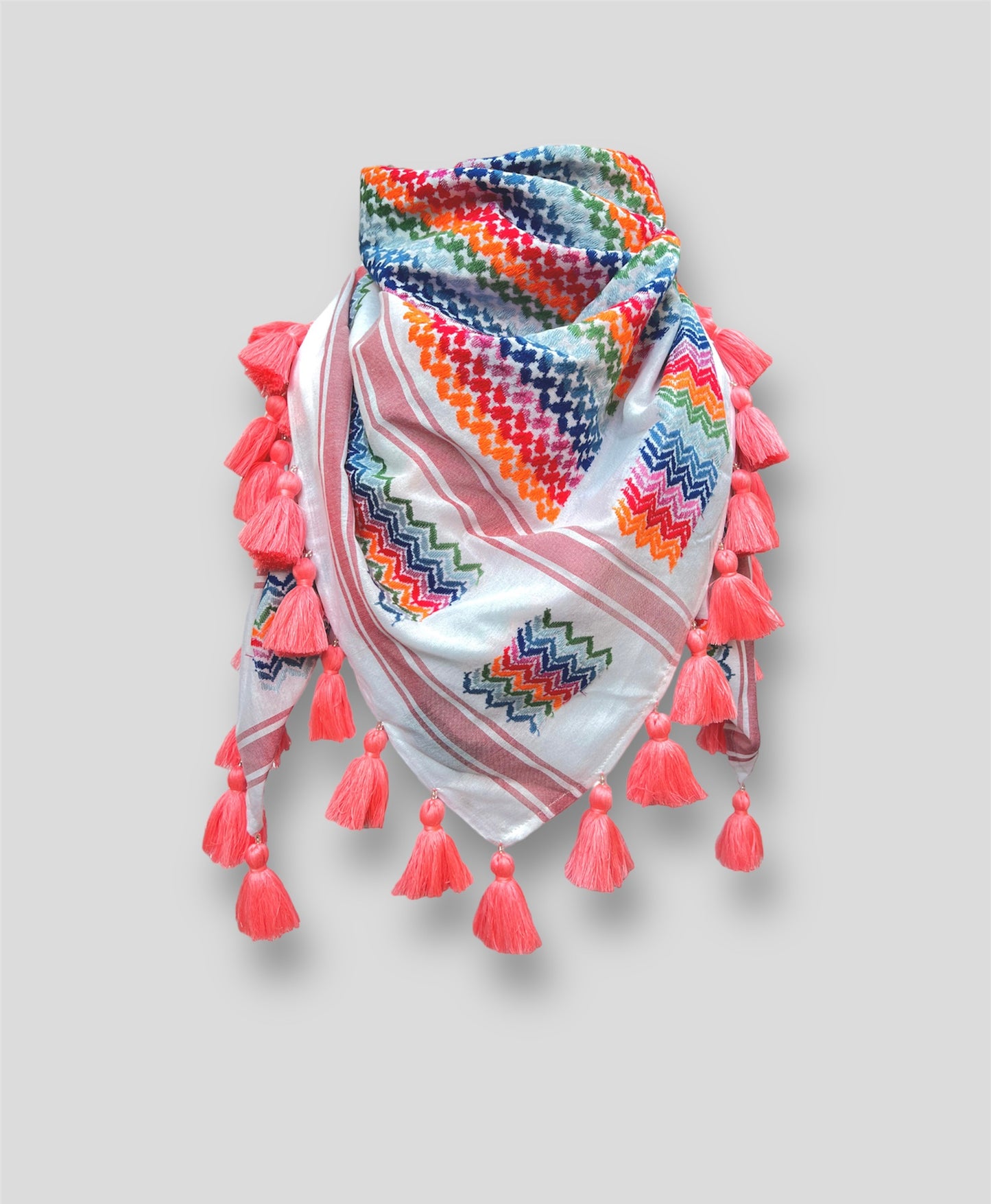 The Colorful Scarf - Orange tassels