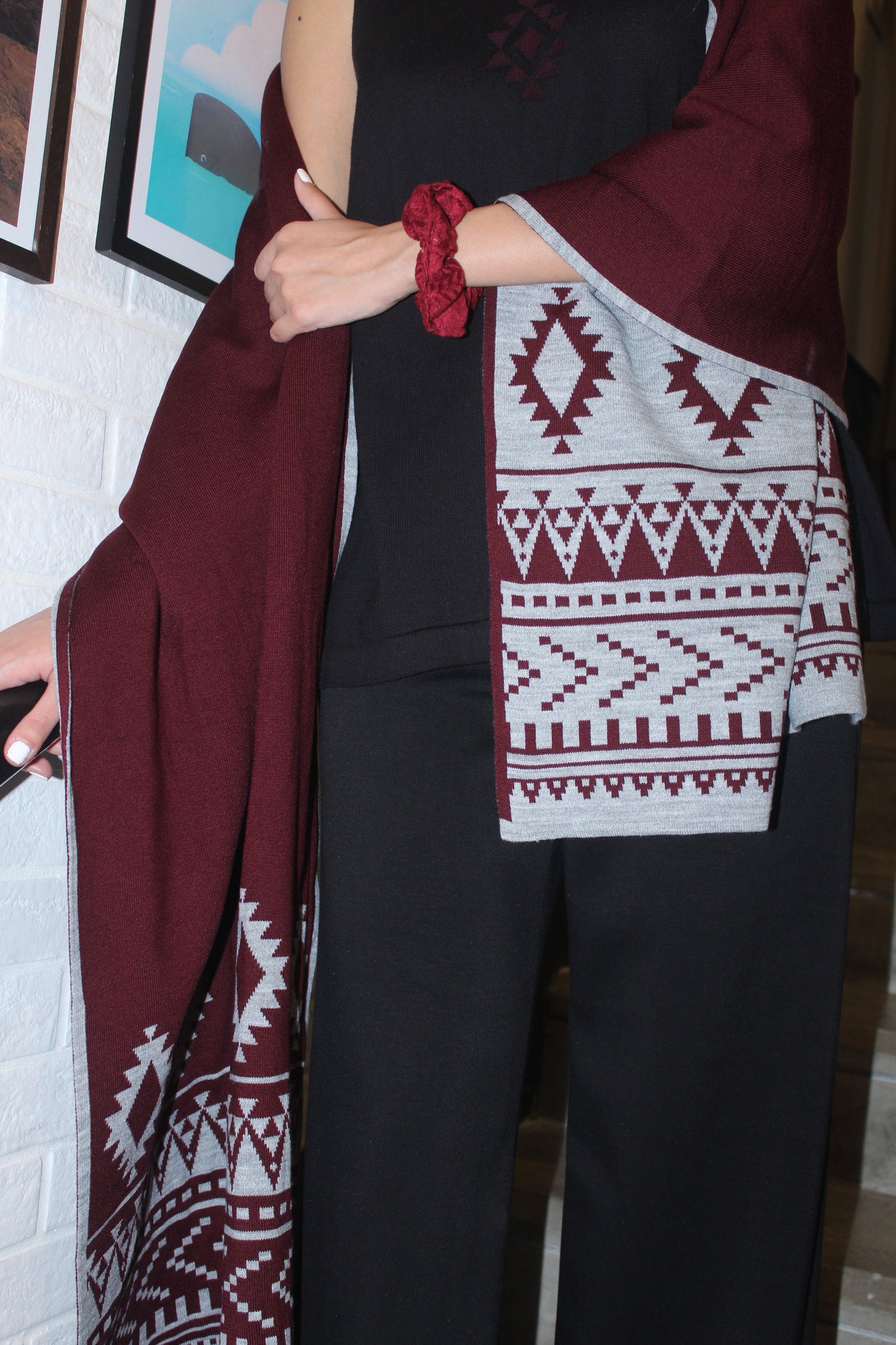 Rum Scarf- Burgundy - Unisex