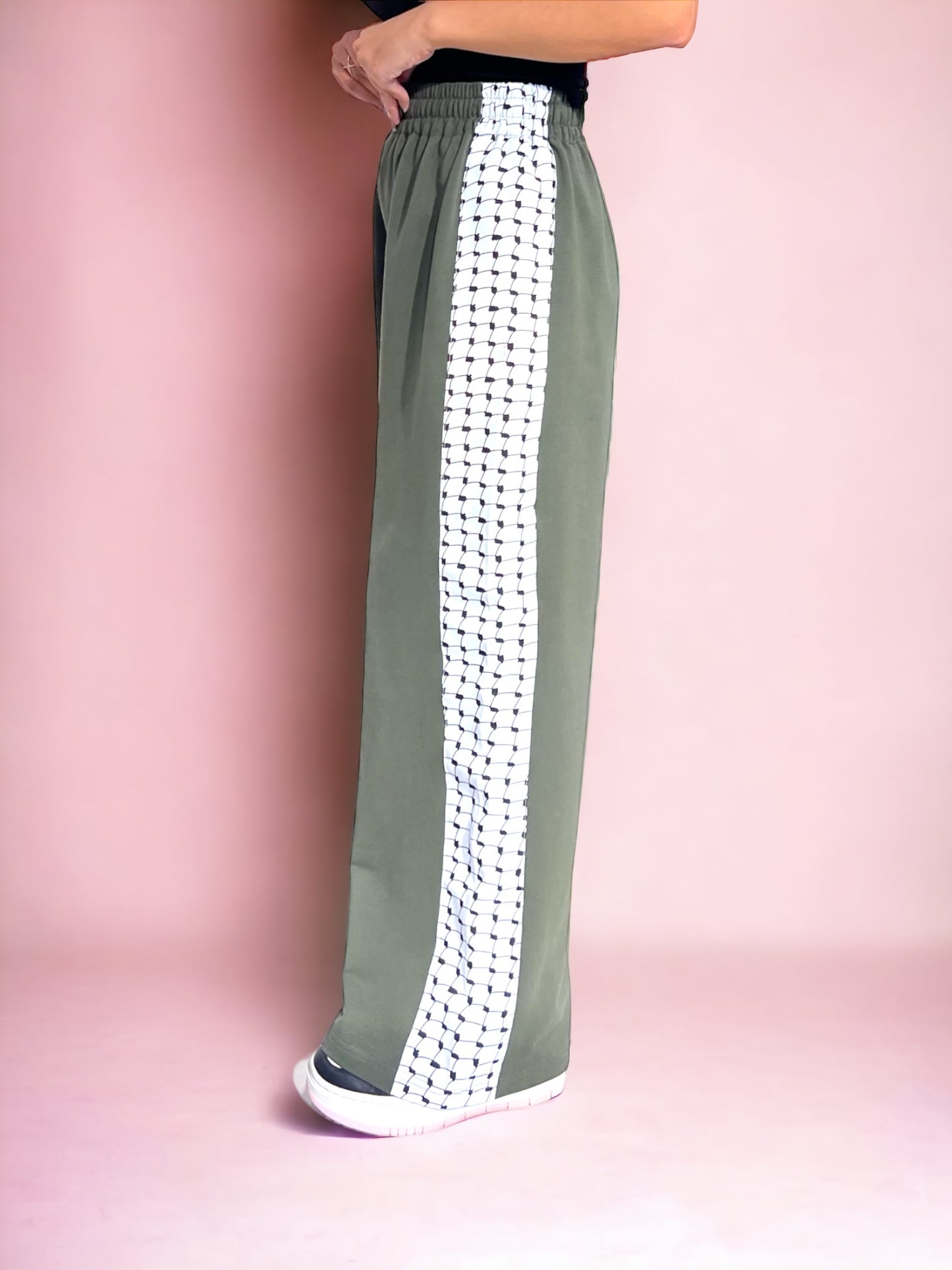 The Dark olive green wide legged pants