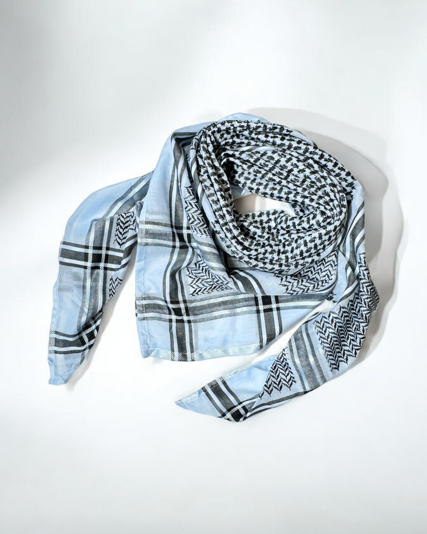 Baby blue & Black Scarf