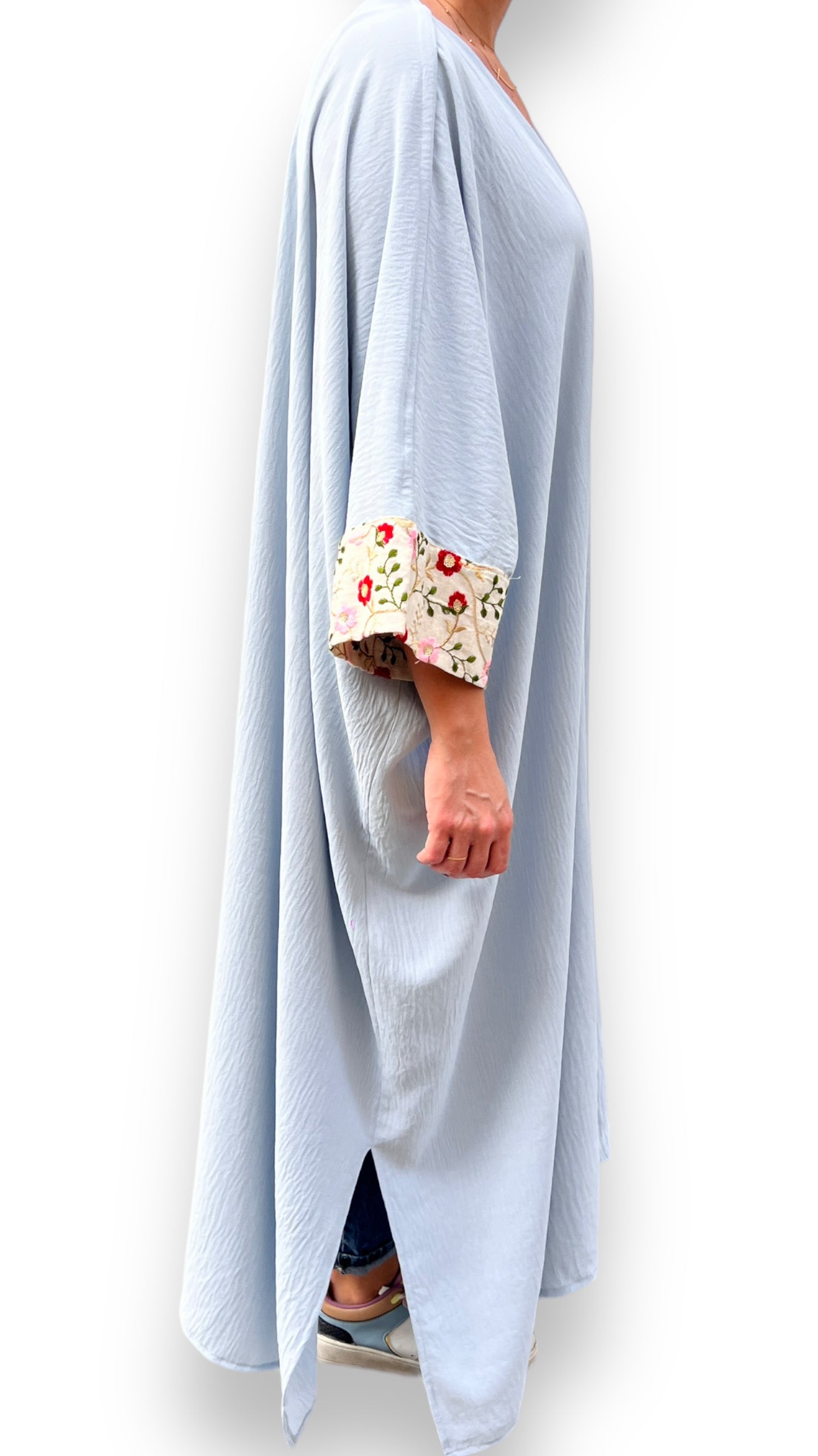 Oversized abaya light blue