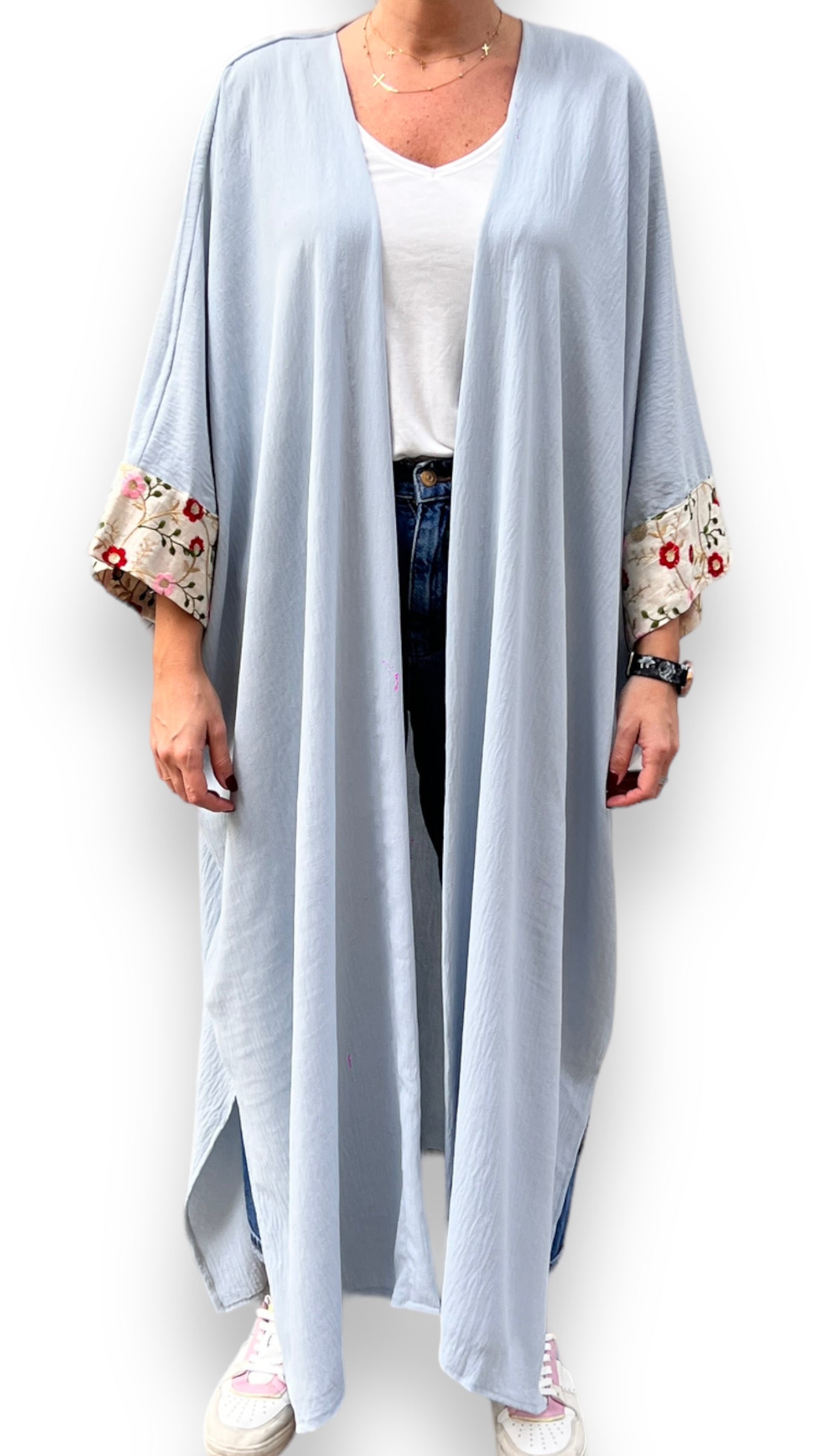 Oversized abaya light blue