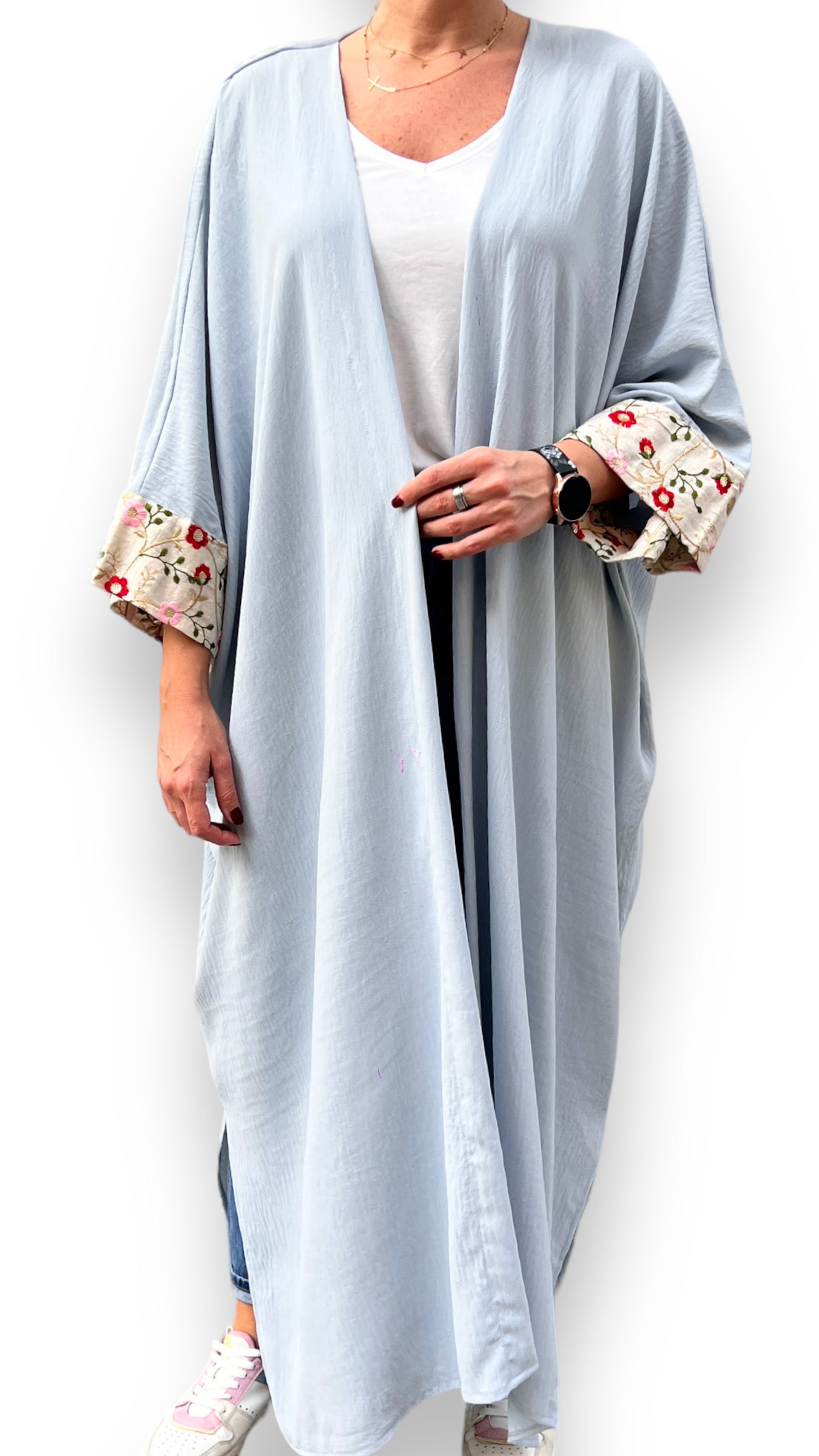 Oversized abaya light blue