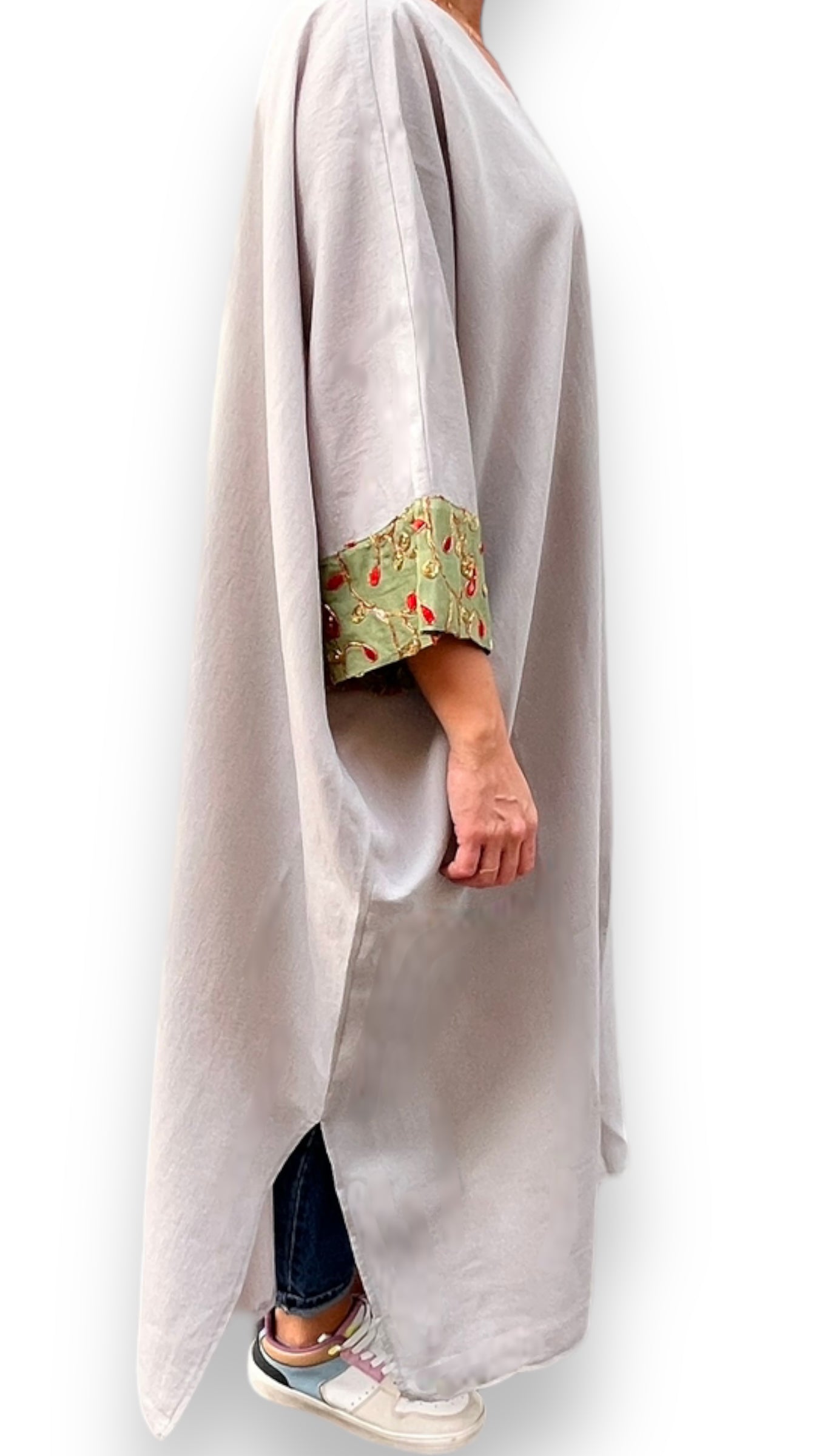 Oversized abaya light gray