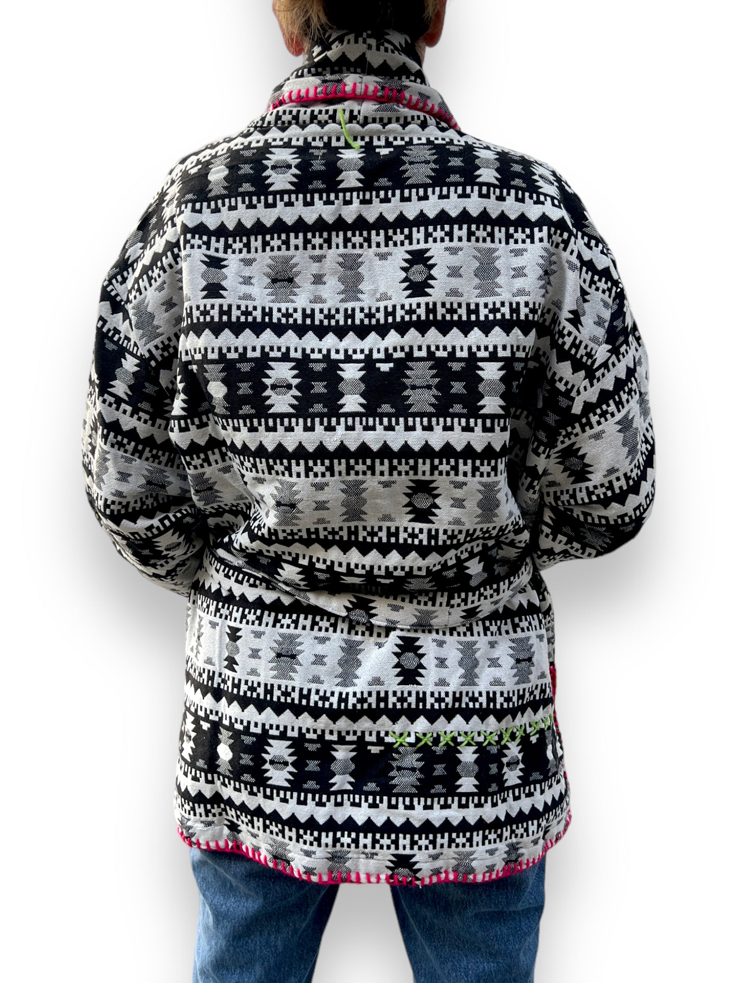 Boho Black V Cut Winter Jacket