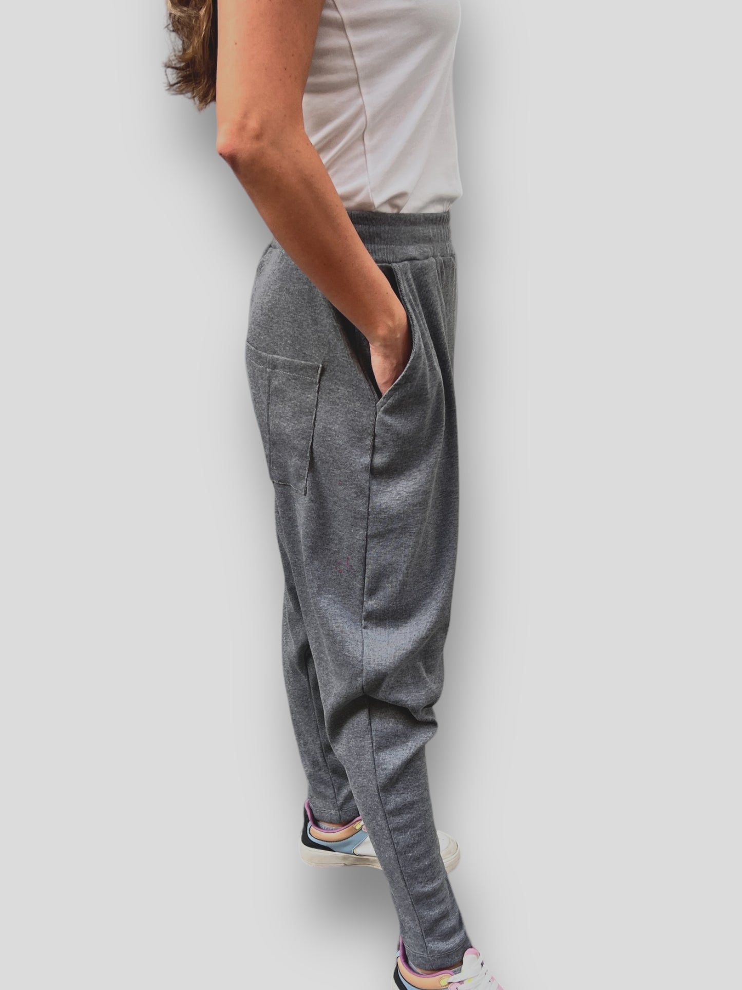 Light Grey Sherwal with embroidered pocket