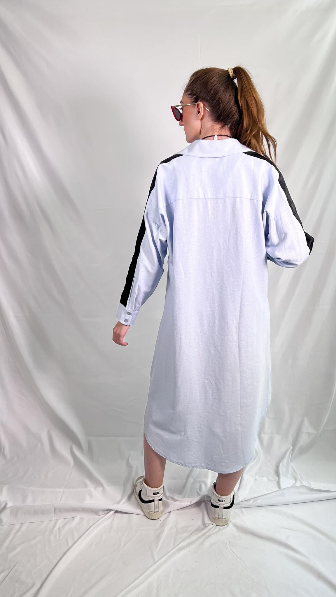 Shamma Shirt Dress - Blue