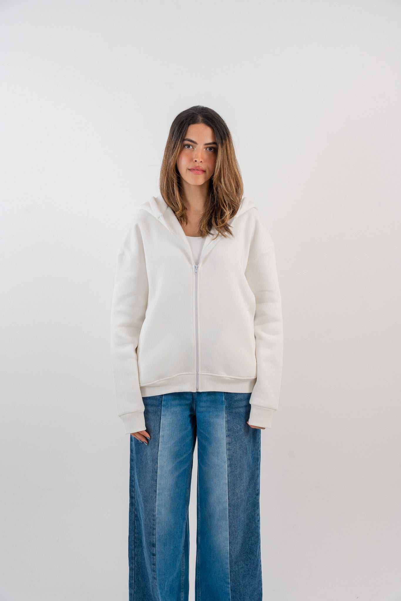 Zad Hoodie Jacket - White - Unisex