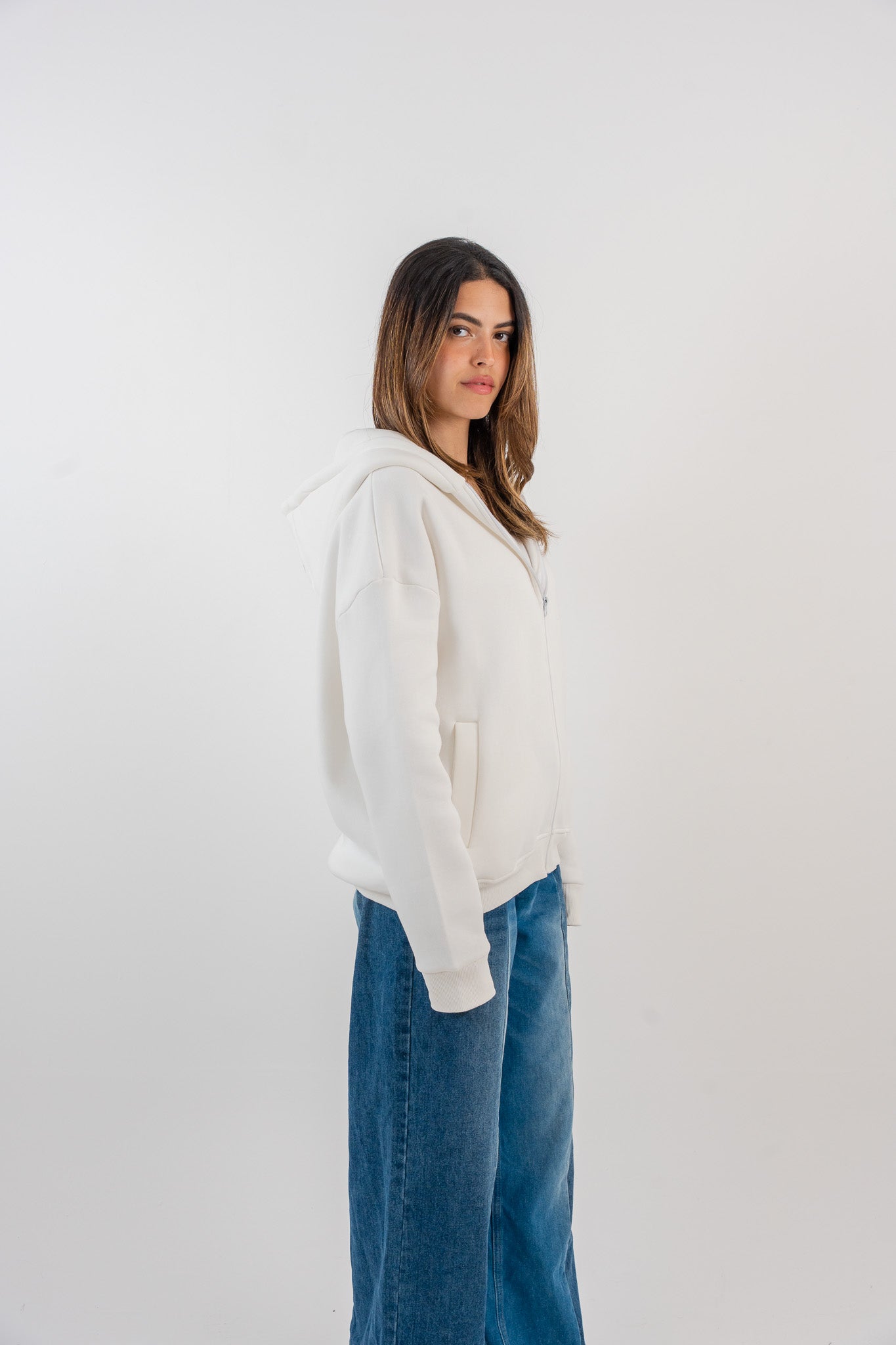 Zad Hoodie Jacket - White - Unisex