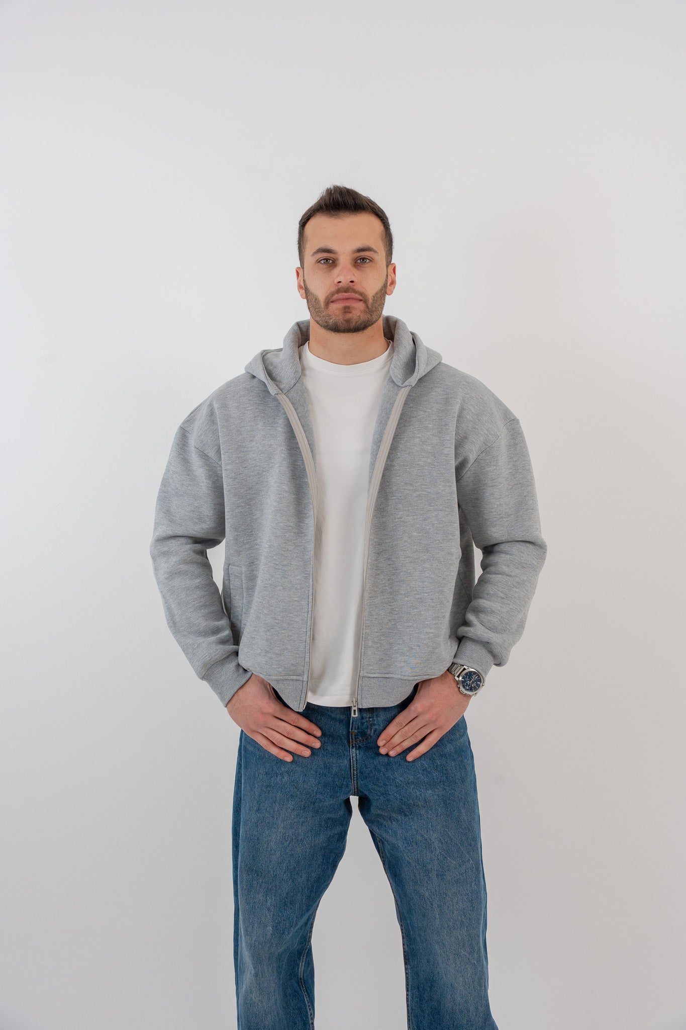 Zad Hoodie Jacket - Grey - Unisex
