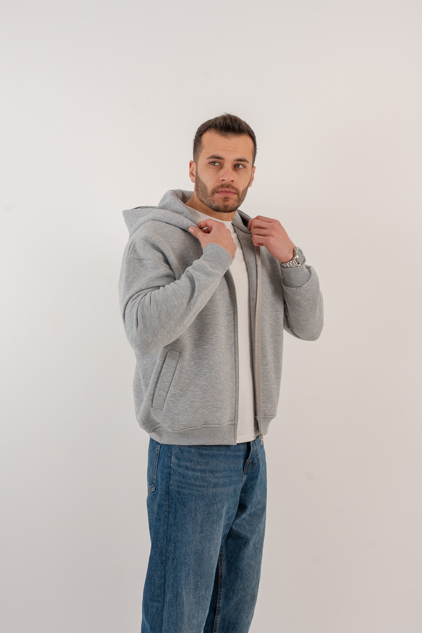 Zad Hoodie Jacket - Grey - Unisex