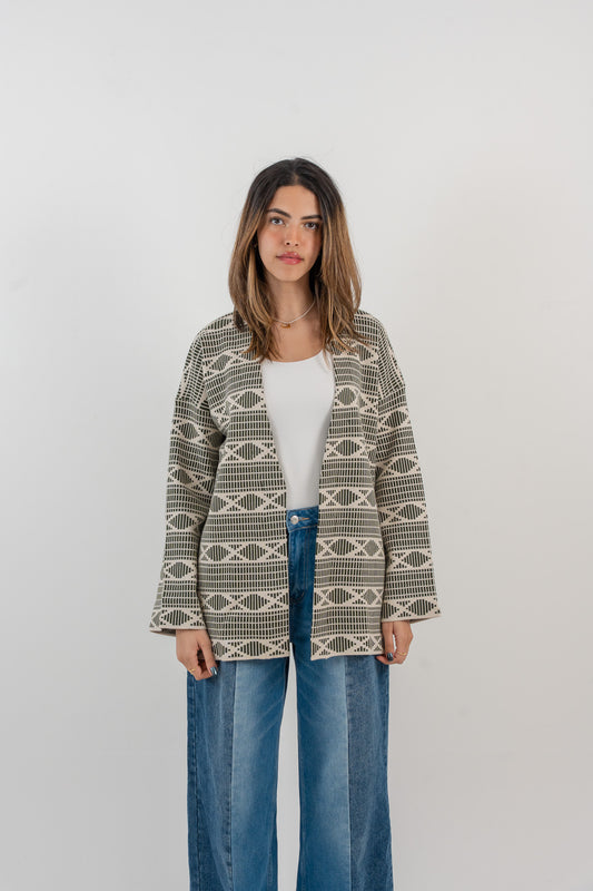 Badiya Weave Kimono - Soft Olive