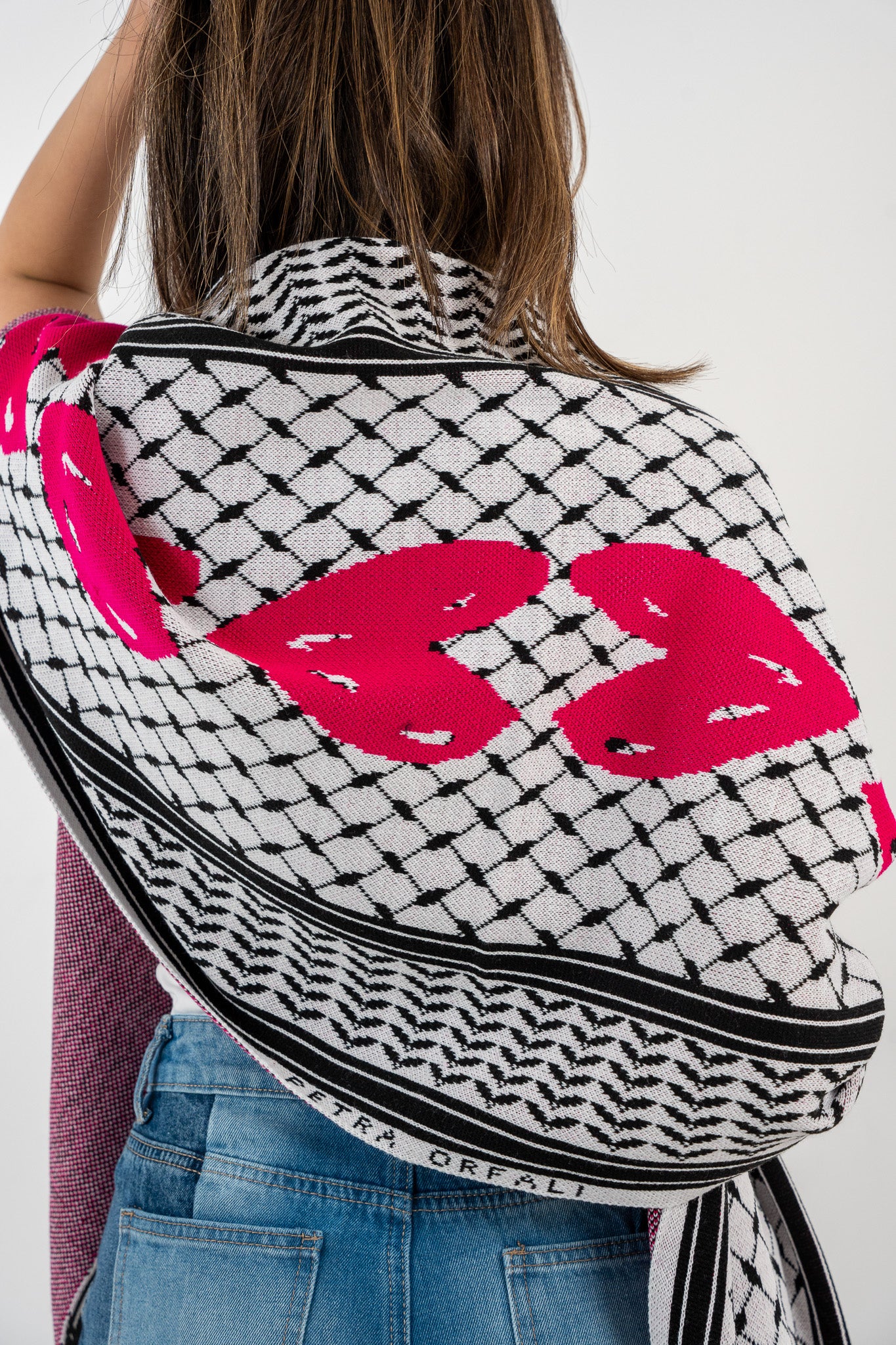 Pink Love Palestinian Scarf