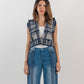 Kayan Vest - White & Navy