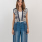 Kayan Vest - White & Navy