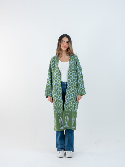 Bahja Long Kimono - Green