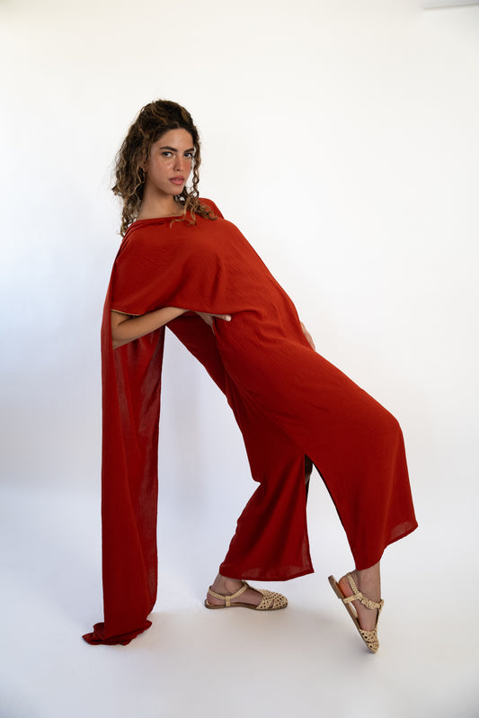 Sakina Dress - Brick Orange