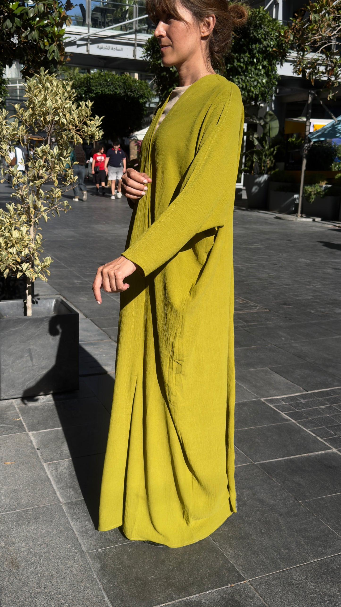 Sadu Back Stripe Abaya with Scarf