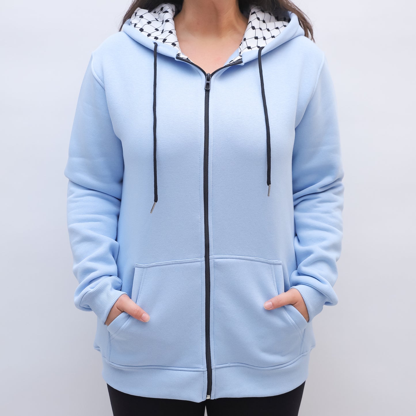 Keffiyeh hoodie Jacket - Blue-Unisex