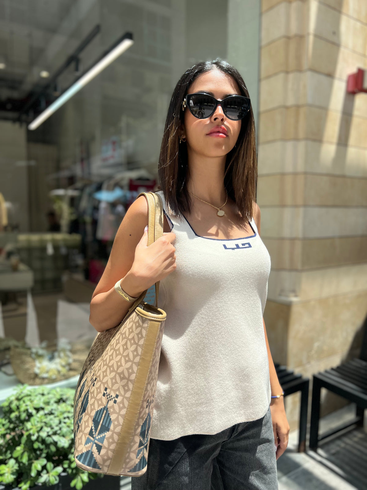 The Hob top - OffWhite&Navy