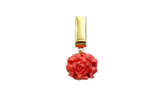 Flowery Pink Gold Plated Earring