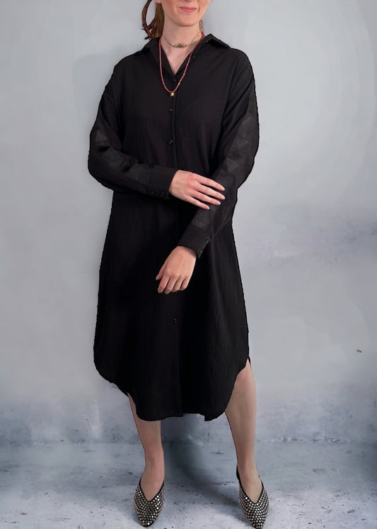 Shamma Shirt Dress - Black
