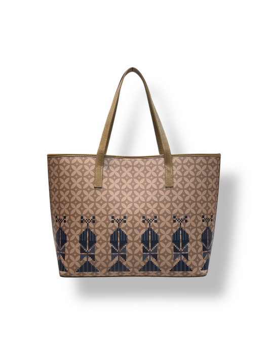 The Bahja Tote Bag - Camel & Black
