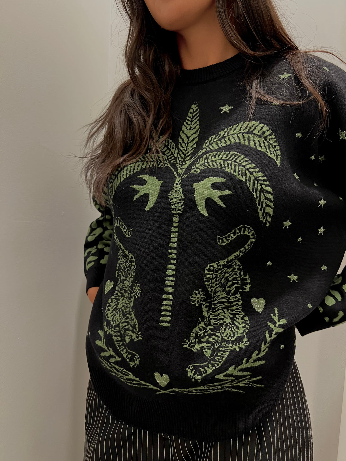 Palm Mirage Sweater - Black