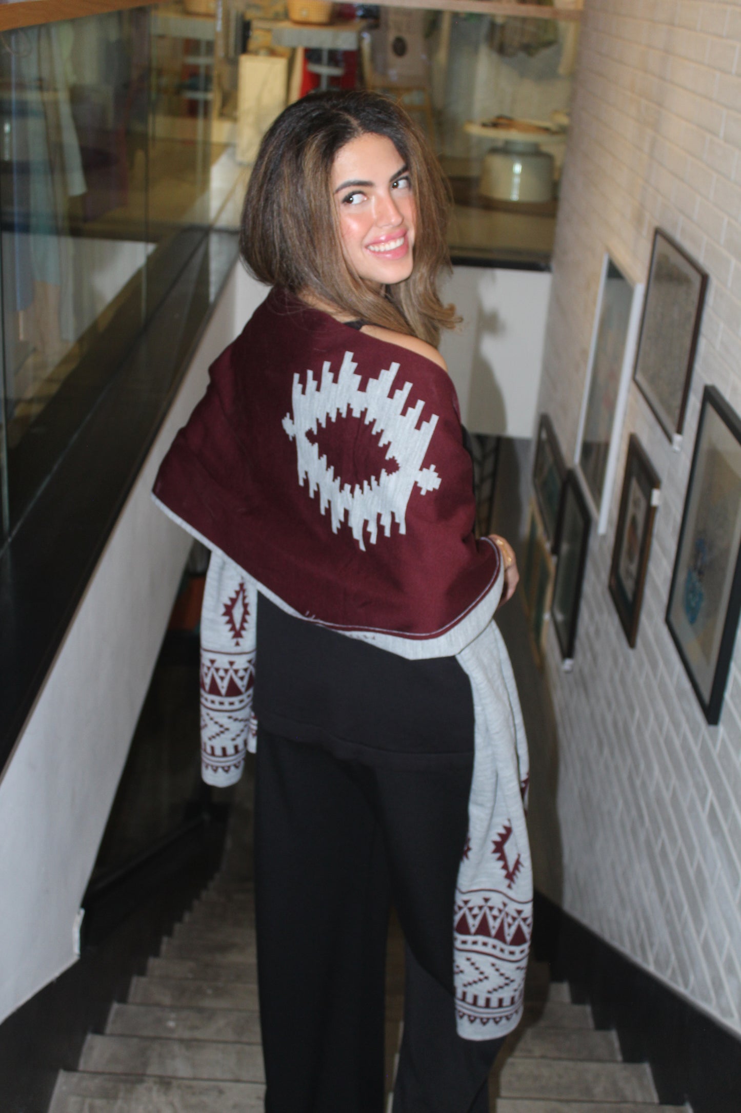 Rum Scarf- Burgundy - Unisex