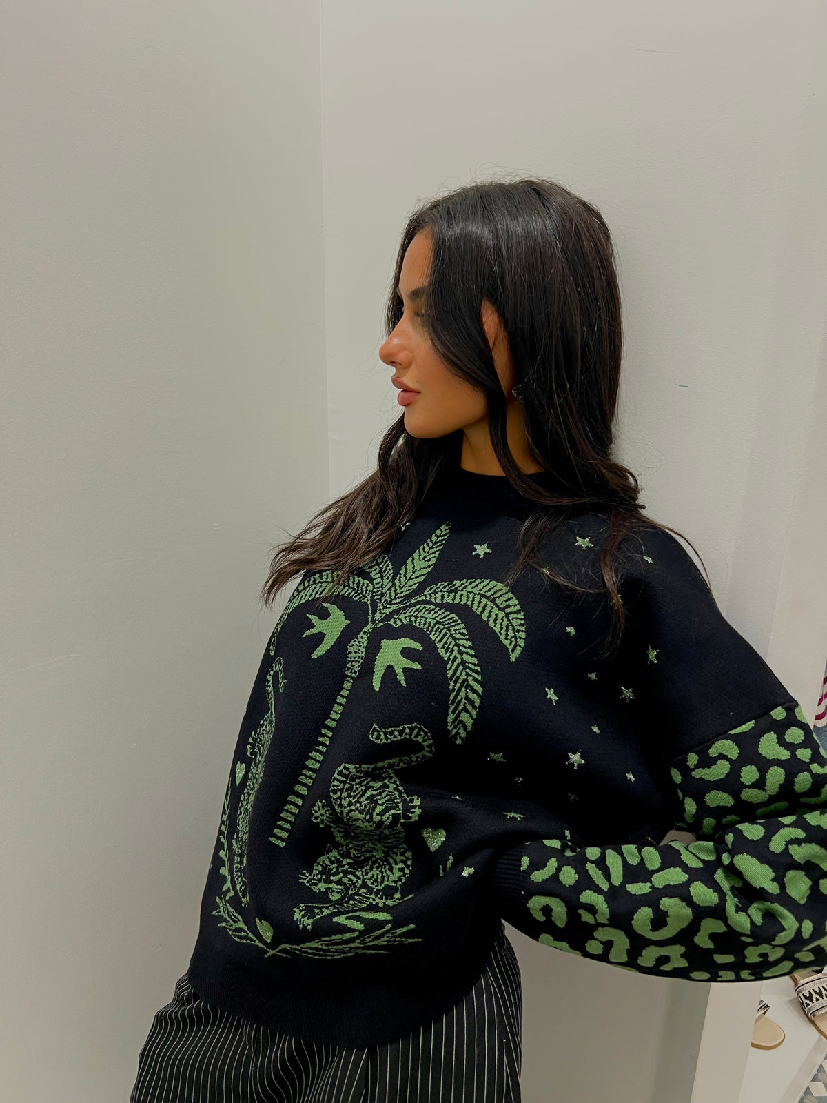 Palm Mirage Sweater - Black