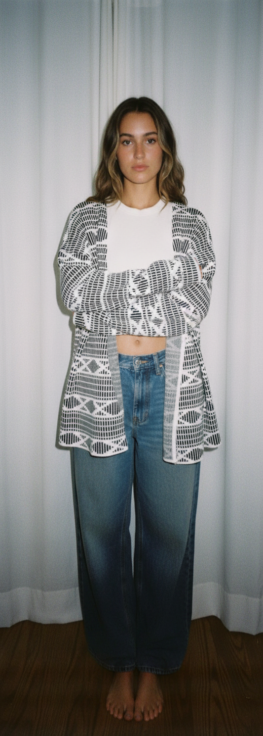 Badiya Weave Kimono - White