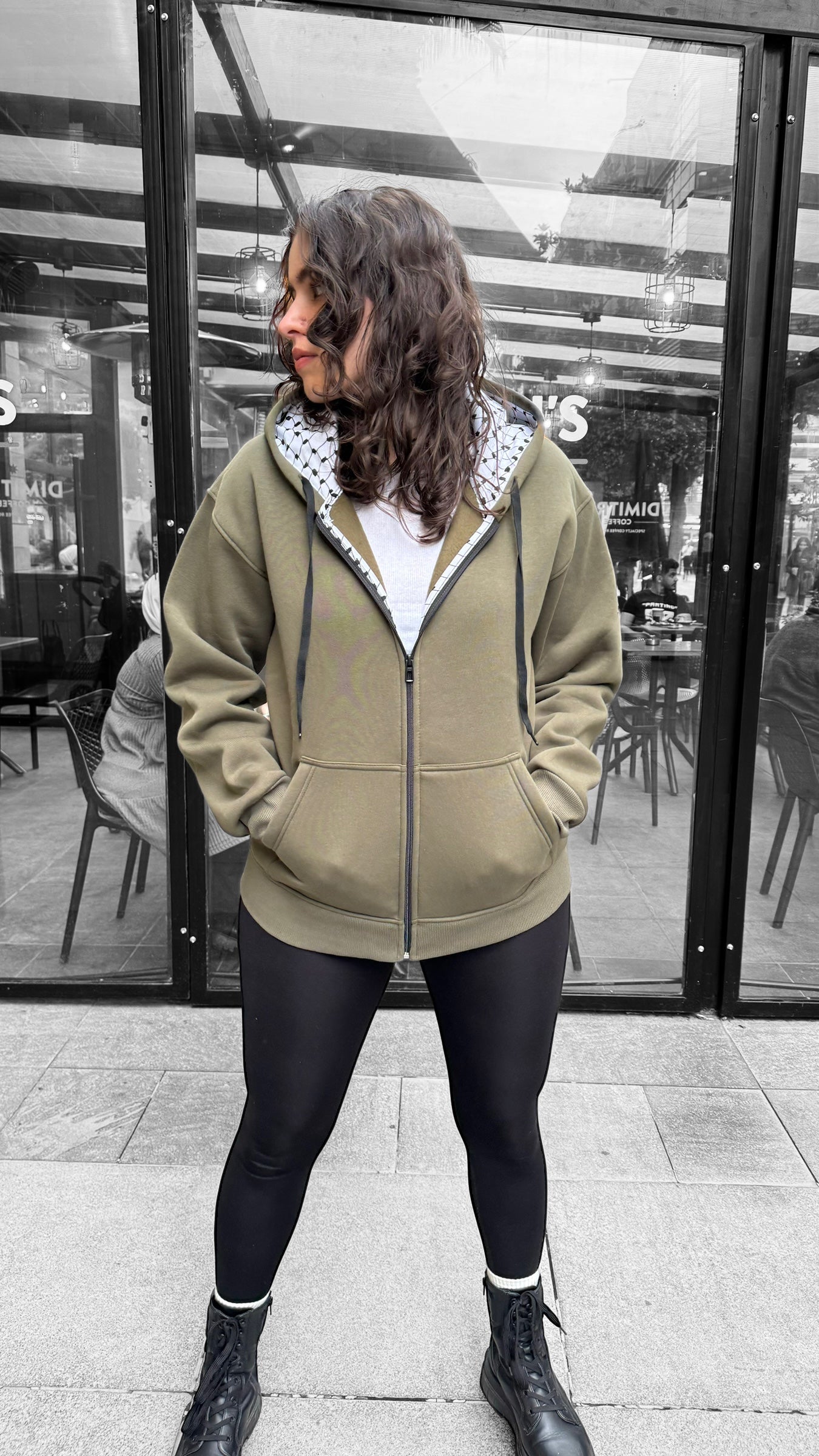 Pal Zipped hoodie - Army Green