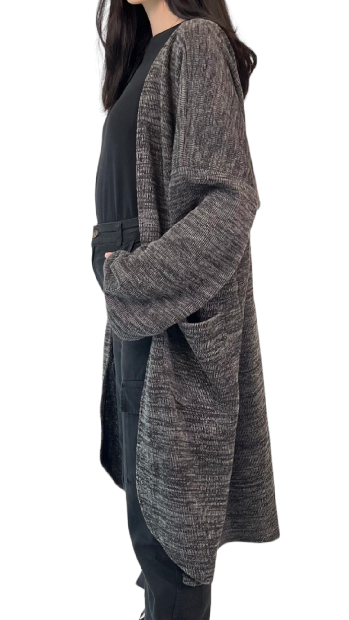 Charcoal Long Bisht With Eye Strap
